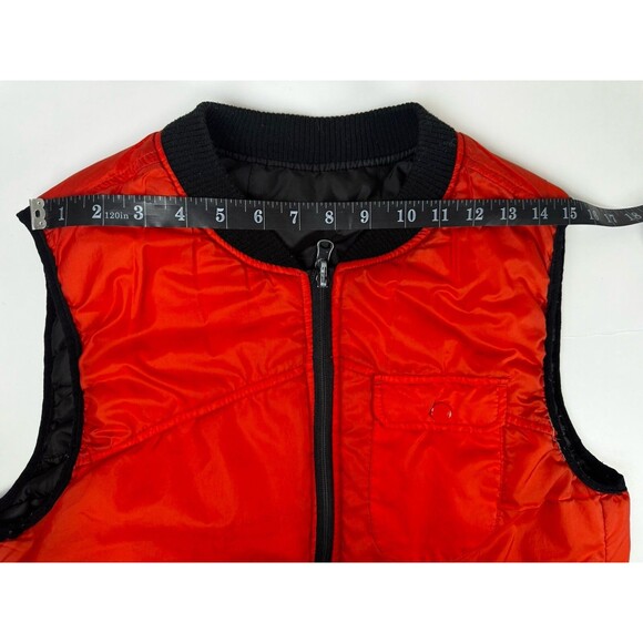 Vintage Dry Goods Reversible Quilted Vest Mens Medium Black Orange Workwear USA - Picture 11 of 16